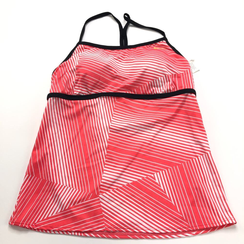 Nike 10 Pink Tankini Swim Lined Padded Womens Beach Swimwear Strap Top